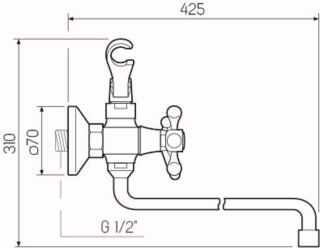 Смеситель для ванны с душем РМС SL71-143 хром